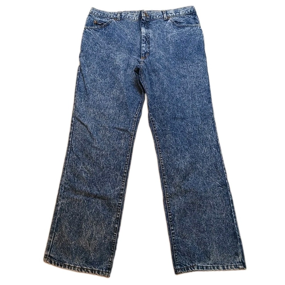 Vintage '90S USA Made Lee Acid Wash Denim Jeans Men's 42x32  Cowboy Retro.